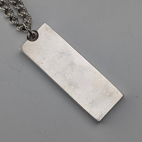 1977 British pure silver Jubilee ingot pendant, 51g, with pure silver twisted chain necklace, J&D